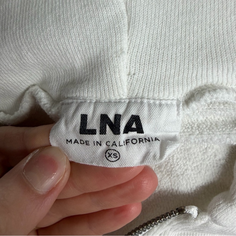 LNA Revolve Choose Happy Zip Up Hoodie in Lily White Size XS - Picture 6 of 7